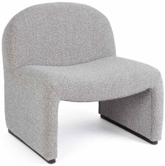 Sessel Bassilla aus Boucle-Stoff, Grau