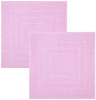 Betz Badematte 2 Stück Badvorleger Palermo Größe 60x60 cm, eingewebte Quadratmuster, strapazierfähig, Baumwolle, quadratisch