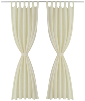 vidaXL Vorhänge Gardinen aus Satin 2-teilig, Creme, 140x245 cm