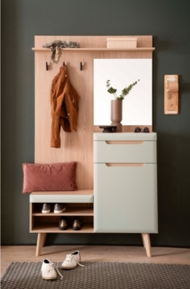 Home affaire Kompaktgarderobe Torge, Garderobe mit Stauraum, Garderobenschrank im Scandic Design in zwei Farben, viel Stauraum, 107 cm breit, für kleine Räume geeignet