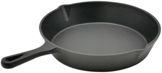 Steuber Grillpfanne, Grillpfanne Gusseisen, Durchmesser 24 cm, Brat- & Servierpfanne