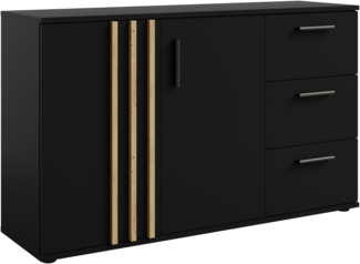 AX LIVING Kommode mit Schubladen „Turell 2D3SZ“ – 120 cm, Schwarz