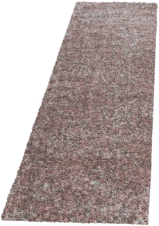 Hochflor Teppich Enrico Läufer - 60x110 cm - Rosa