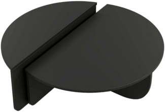 Dmora Wohnzimmertisch Azim, Niedriger Wohnzimmertisch, Kaffeeregal, Couchtisch für Sofa, 90x90h35 cm, Schwarz