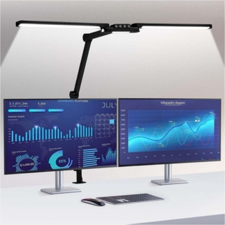 Qualra LED Schreibtischlampe Schreibtischlampe LED Dimmbar 5 Farbmodi 24W Klemmbar Büro Tischlampe, 5 Helligkeitsstufen
