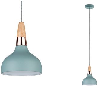 Paulmann No. 79652 Pendelleuchte Neordic Juna Kupfer, Holz, Softgrün E14
