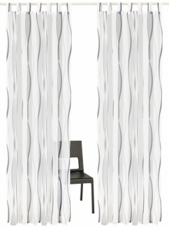 my home Gardine DIMONA (2 St), Schlaufen, transparent, Voile, 2-er Set, Voile, Polyester, Wellen