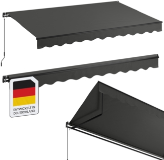 STEELSØN 'Kestria' Gelenkarmmarkise, 400x250 cm, anthrazit, wetterfest und blickdicht, Markise mit mit Aluminium-Kassette und Wandhalterung