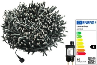 Lichterkette grün 800 LED warmweiß 19 Meter 8 Funktionen Timer Deko