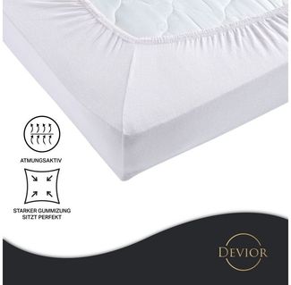 Devior Spannbettlaken Heavy aus 100% Baumwolle mit 160 g/m² - Blickdicht mit Einlaufschutz, Jersey, Gummizug: Rundumgummizug, Laken bis 15cm Matratzenhöhe - Spannbettlaken 140 x 200 cm Blickdicht