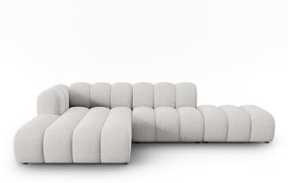 Micadoni Modulares Ecksofa offen Lupine 5-Sitzer Links Chenille Hellgrau