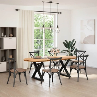 vidaXL Esstisch Hellbraun 220x100x74 cm Massivholz Eiche Oval 3305539