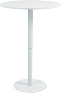 DELUKE® Stehtisch rund Ø 75cm CAHNI - Metall Gestell | Bistrotisch Gastro Bartisch rund Hoher Tisch Hochtisch, 110x75 cm HxB, Weiß