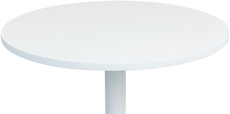 DELUKE® Stehtisch rund Ø 75cm CAHNI - Metall Gestell | Bistrotisch Gastro Bartisch rund Hoher Tisch Hochtisch, 110x75cm HxB, Weiß