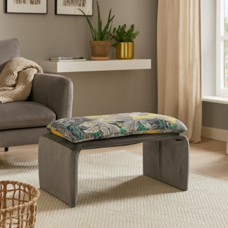 HTI-Living Vance Dreamy Forest Grau Polsterhocker B/H/T 61 x 34,5 x 40 cm