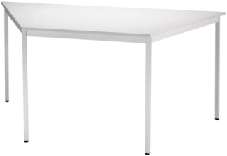 Besprechungstisch Trapez 160x69cm Grau 4-Fuß Gestellfarbe: Grau