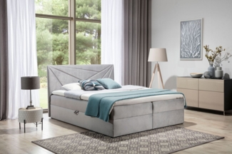 Boxspringbett CARLITA 140x200 cm Grau
