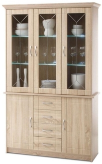 Vitrine VILLAGE Eiche Sonoma Glasvitrine 125 cm