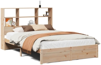 vidaXL Massivholzbett mit Regal ohne Matratze 140x190 cm Kiefernholz 3322385