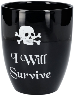 Figuren Shop GmbH Blumentopf Blumentopf Gothic - I will Survive - Fantasy Pflanzentopf Dekoration