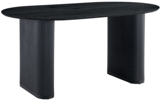 IDIMEX Esstisch MAXIM, moderner Esszimmer 160 x 90 cm Tisch oval mit Lamellen, schwarz