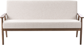 Sofa 3-Sitzer ESRUM Stoff Dunkelbraun Beige