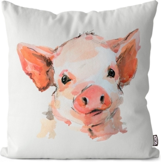 VOID Kissenbezug, (1 Stück), Schwein Schweinchen Bauernhof Hängebauchschwein Hausschwein Haustier Ostern Tiere Kinder Tierbaby Kinderzimmer Baby Kleintiere Nat