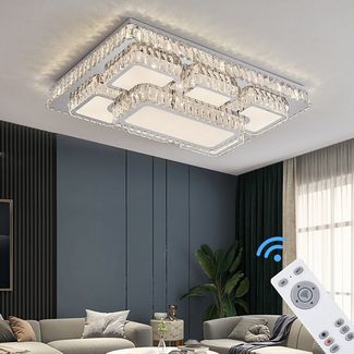 Eurohandisplay LED Deckenleuchte LED Deckenleuchte Kristall Lichtfarbe einstellbar mit Fernbedienung, LED fest integriert, Tageslichtweiß, Lichtfarbe und Helligkeit mit Fernbedienung oder App einstellbar