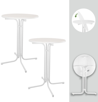 2x Stehtisch klappbar Ø 70 cm Höhe 110 cm Stahl Gastrotisch Partytisch Bistrotisch Gartentisch