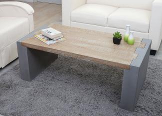 Mendler 'HWC-A15' Couchtisch, massives Tannenholz natur/Beton-Optik, 122x60 cm