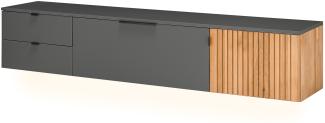 Hängelowboard Linda 9 anthrazit 206 x 40 x 42 cm TV-Board TV-Schrank LED ohne Beleuchtung