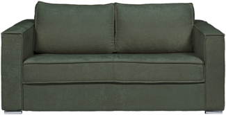 Vente-unique - Schlafsofa mit Matratze 3-Sitzer - Chenille-Stoff - Grün - Liegefläche mit Lattenrost mit breiten Latten 140 cm - Matratze 14 cm - LORETO
