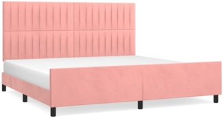 vidaXL Bettgestell mit Kopfteil Rosa 200x200 cm Samt 3125902