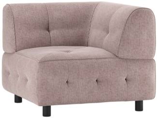 Modulsofa Louis Eck-Element aus Rippstoff, Rosa