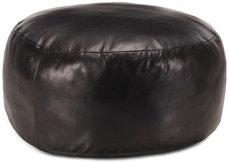 vidaXL Pouf Schwarz 60 x 30 cm Echtes Ziegenleder 248140
