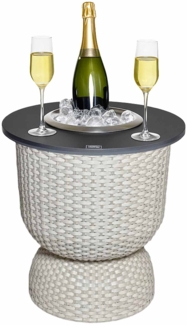 COOTAB Cooler Table PARIS Beistelltisch mit Edelstahl-Kühler - Champagner/Schwarz