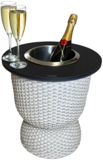 COOTAB Cooler Table PARIS Beistelltisch mit Edelstahl-Kühler - Champagner/Schwarz