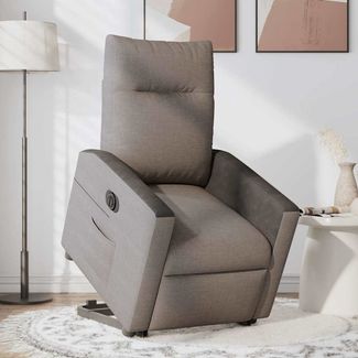 Relaxsessel, Fernsehsessel, Schlafsessel mit Aufstehhilfe Elektrisch Taupe Stoff