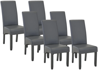 Vente-unique - Stuhl 6er-Set - Kunstleder - Grau - ROVIGO
