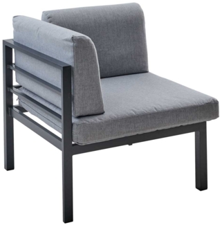 Lounge-Eckteil Bali, Aluminium, Grau, Schwarz, 73 x 66 x 74 cm