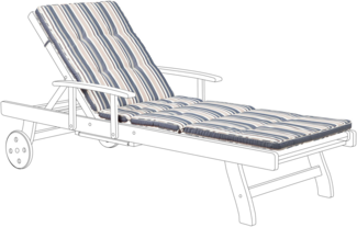 Sonnenliege Polster Kissen Streifenmuster TOSCANA 188 x 59 cm Blau