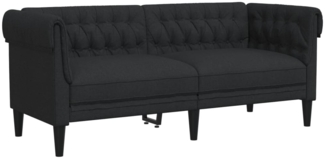 vidaXL Chesterfield-Sofa 2-Sitzer Schwarz Stoff 372549