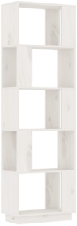 vidaXL Bücherregal/Raumteiler Weiß 51x25x163,5 cm Massivholz Kiefer 814045