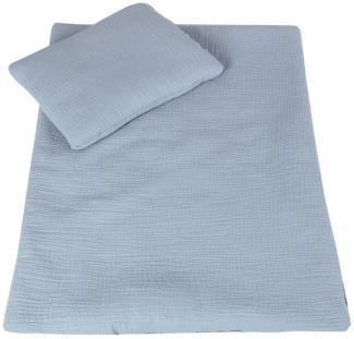 Babydecke BabyLux Babydecke Musselin Kinderwagendecke Kuscheldecke 75x60cm MPM, BabyLux, Grau