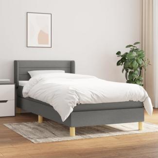Boxspringbett mit Matratze Stoff Dunkelgrau 90x200 cm
