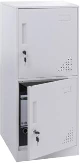 Spind HWC-P63, Schließfach Wertfachschrank Schließfachschrank 2 Türen, 90x38x45cm Stahl ~ weiß