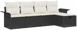 vidaXL Garten-Sofa-Set 5 pcs Schwarz und Creme 251 x 117 x 85 cm 3358856