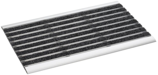 Metzker® Fußmatte Metzker Alu Fußmatte Anthrazit 40x60cm mit Nadelfilz Einsatz, rechteckig, Höhe: 15 mm