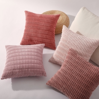 4er Set Kissenbezüge inklusive Füllkissen - Set Mosa Kissenbezug ( 50x50cm - rosa )