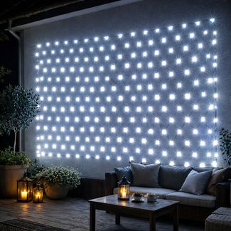 240er LED-Lichternetz Lichterkette Kabel Grün Leuchtfarbe Kaltweiß